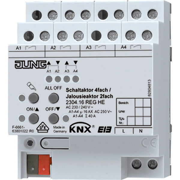 schaltaktor eib Jung EIB-KNX Switch Actuator Bus System - 2304.16REGHE