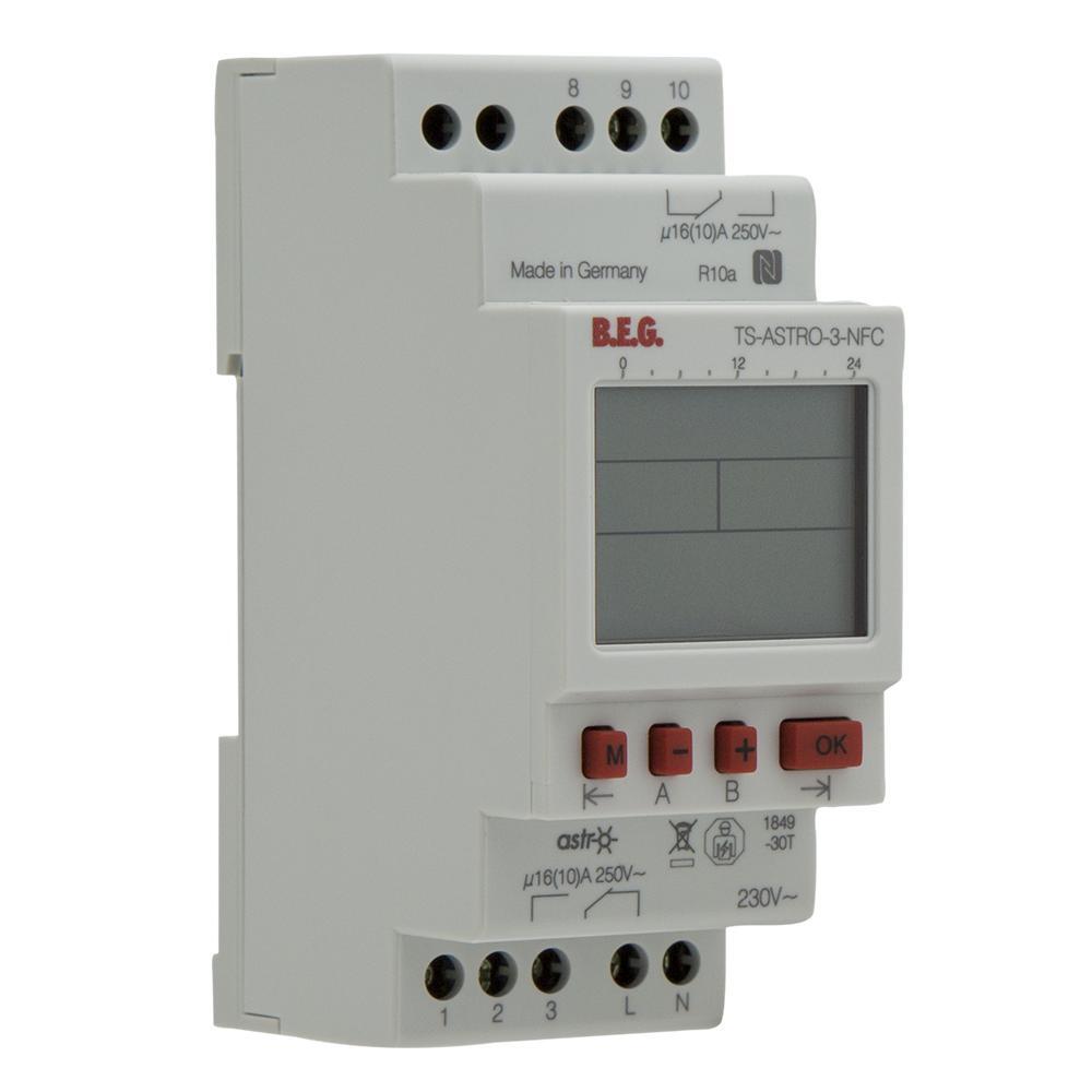 BEG Astro NFC Time Switch Clock TS-ASTRO-3-NFC 2 Channels - 93143 ...