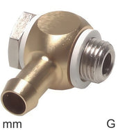 Elbow Hose Barb Fittings Brass G-Threads Male PN16 Pivoting