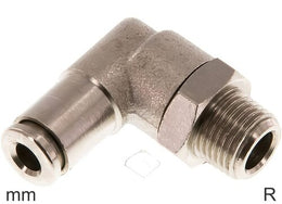 Elbow Push-In Fittings Brass R-Threads Male Rotatable