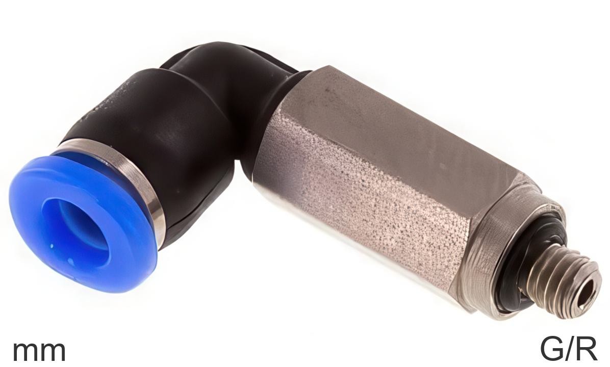 G And R Thread Elbow Push-In Fittings Brass And Plastic G/R-Threads Male Long (3-6mm ...