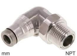 Elbow Push-In Fittings Stainless Steel NPT-Threads Male