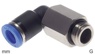 Elbow Push-In Fittings Brass and Plastic G-Threads Male Long