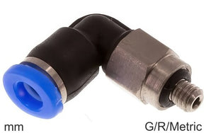 Elbow Push-In Fittings Brass and Plastic G/R/Metric-Threads Male