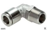 Featured image of collection - Elbow Push-In Fittings Stainless Steel R-Threads Male Rotatable