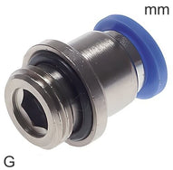 Push-In Fittings Brass and Plastic G-Threads Male Round Body