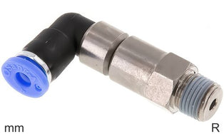 Swivel Elbow Push-In Fittings Brass and Plastic R-Threads Male Two Ball Bearings