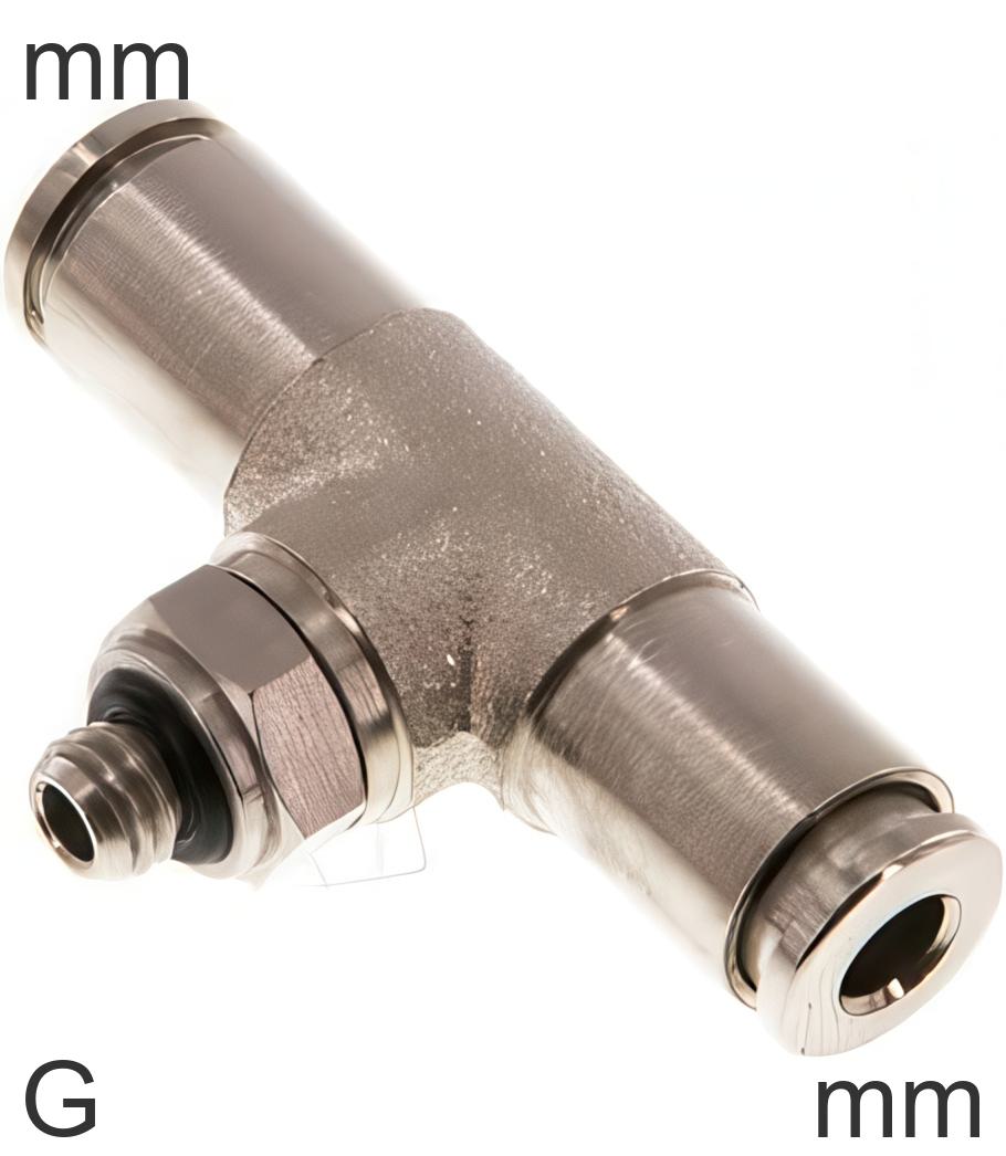 Push-In Tee Fittings Brass G-Threads Male T-Shape | Tameson.com