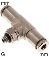 Push-In Tee Fittings Brass G-Threads Male T-Shape