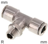 Featured image of collection - Push-In Tee Fittings Stainless Steel R-Threads Male Rotatable