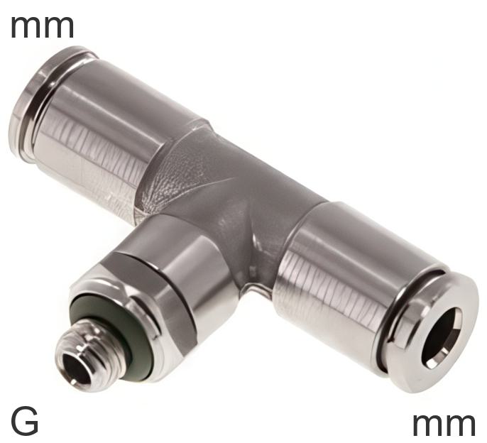 Push-In Tee Fittings Stainless Steel G-Threads Male Rotatable | Tameson.com