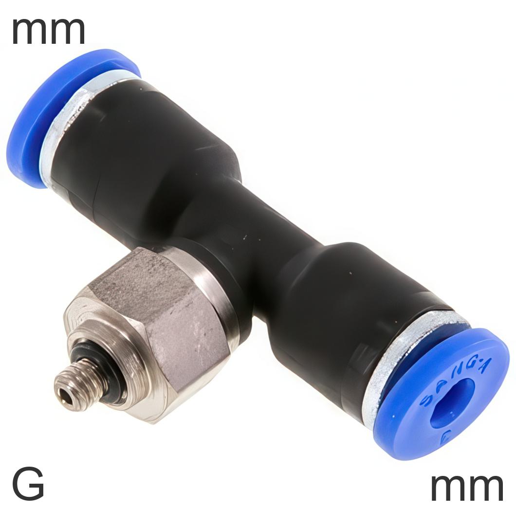 Push-In Tee Fittings Brass And Plastic G-Threads Male T-Shape | Tameson.com