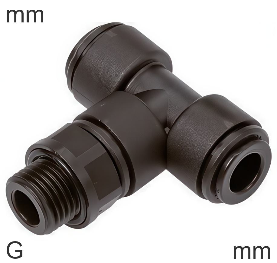 Push-In Tee Fittings Plastic G-Threads Male FDA | Tameson.com