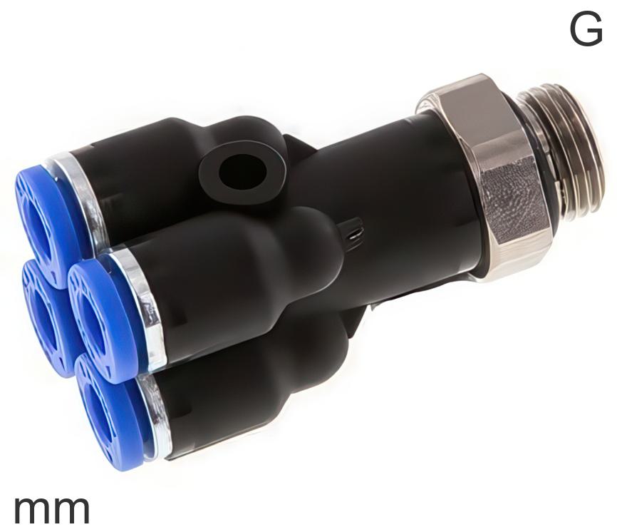 Distributor Push-In Fittings Brass And Plastic G-Threads Male Y-Shape ...