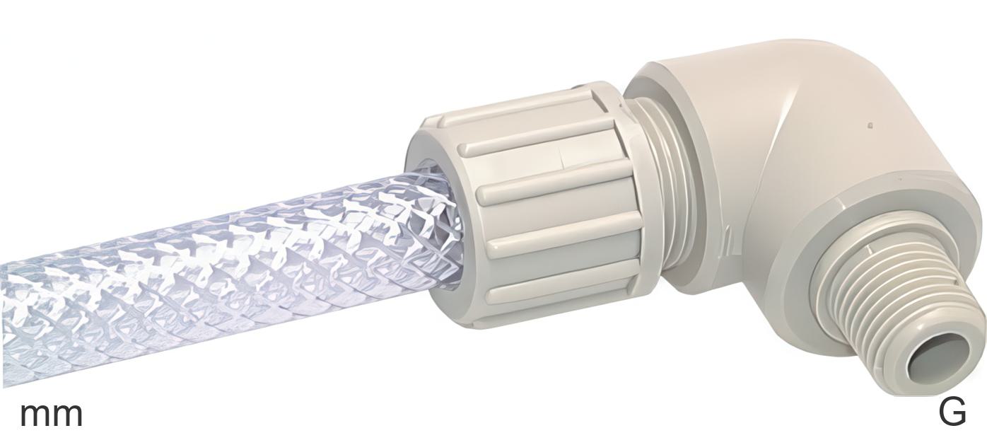 Compression Elbow Fittings Plastic G-Threads Male For Fabric Hose ...