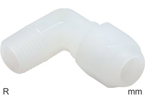 Compression Elbow Fittings Plastic PVDF R-Threads Male