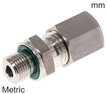 Compression Fittings Stainless Steel Metric-Threads Male With Elastomer Seal
