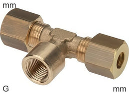 Compression Tee Fittings Brass G-Threads Female