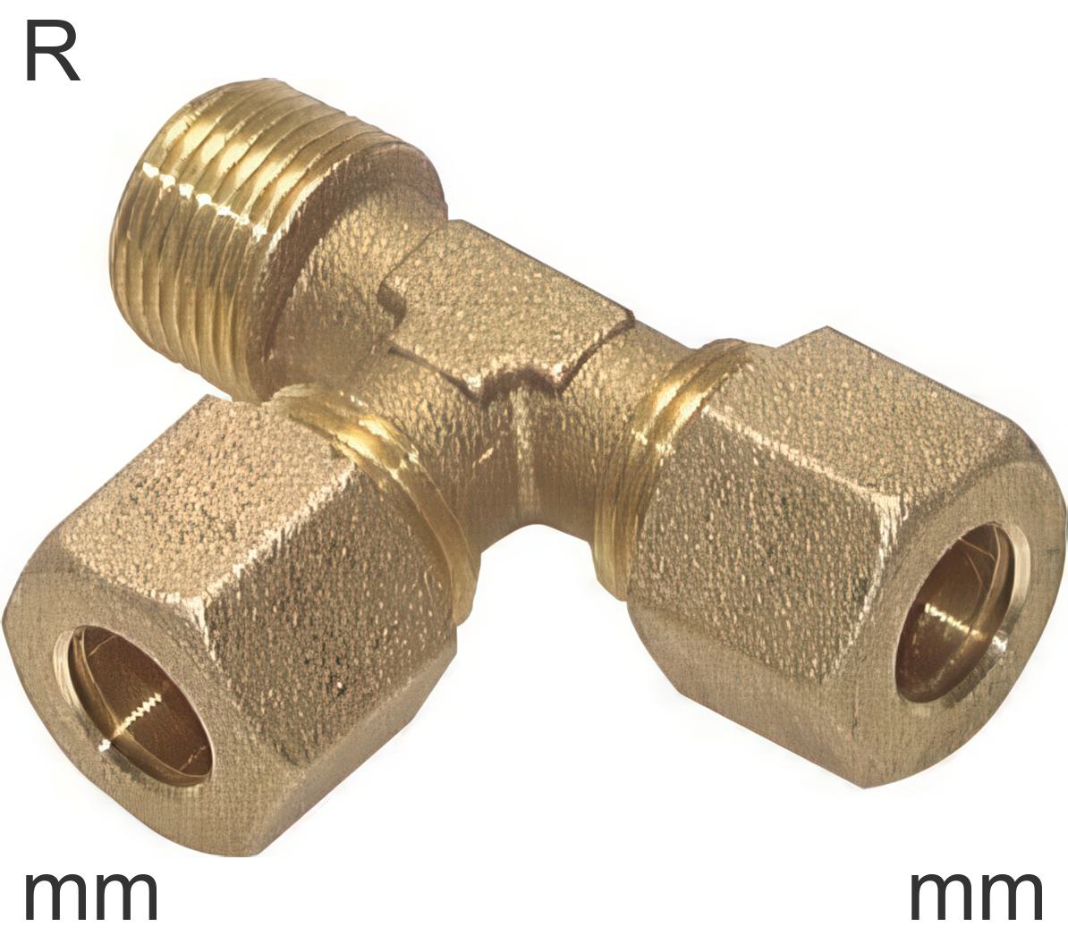 Compression Tee Fittings Brass R-Threads Male L-Shape | Tameson.com