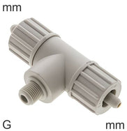 Compression Tee Fittings Plastic G-Threads Male For Fabric Hose
