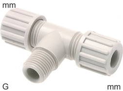 Compression Tee Fittings Plastic PA G-Threads Male