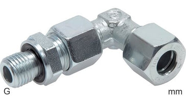 Cutting Ring Elbow Fittings Steel / Stainless Steel G-Threads Male Adjustable