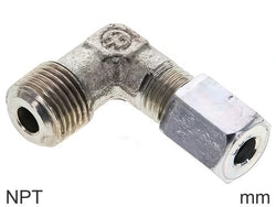 Cutting Ring Elbow Fittings Steel / Stainless Steel NPT-Threads Male