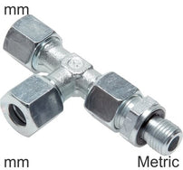 Cutting Ring Tee Fittings Steel / Stainless Steel Metric-Threads Male L-Shape Adjustable