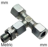 Featured image of collection - Cutting Ring Tee Fittings Steel / Stainless Steel Metric-Threads Male T-Shape Adjustable