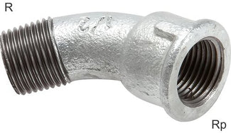 Angled Fittings 45deg Cast Iron R/Rp-Threads Male/Female PN25