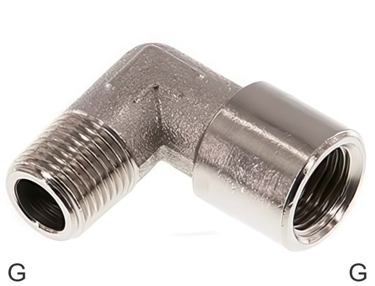 G Male Thread Angled Fittings 90deg Brass / Stainless Steel G-Threads Male/Female ...