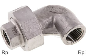 Angled Fittings 90deg Cast Iron / Stainless Steel Rp-Threads Female With Conical Seal PN25