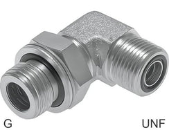 ORFS Angled Fittings 90deg UNF/G-Threads Male PN400
