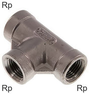 Tee Fittings Cast Iron / Stainless Steel Rp-Threads Female PN25