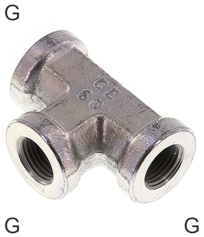 Tee Fittings Steel / Stainless Steel G-Threads Female PN350 | Tameson.com