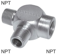 Tee Fittings Steel / Stainless Steel NPT-Threads Male/Female L-Shape PN275