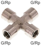 Cross Fittings Brass / Cast Iron / Stainless Steel G/Rp-Threads Female PN25