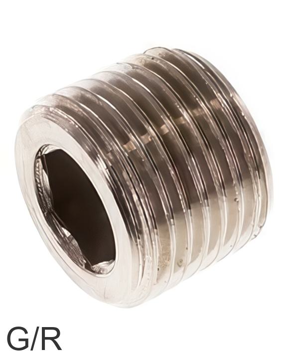 G Inner Thread Closing Plugs Brass / Stainless Steel G/R-Threads Inner Hex PN40 ...