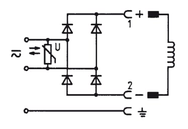 Connector 12-240V DC (DIN - A) with Rectifier and Varistor - Burkert 2508 008374
