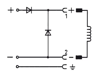 Connector 12-240V DC (DIN - A) with Recovery Diode and Polarity Protection - Burkert 2508 008375