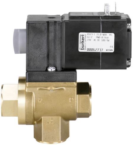 Solenoid Valve 3/2 Diverting G1/2'' Brass FKM 0-0.5bar/7psi 230VAC/DC 0131 69814