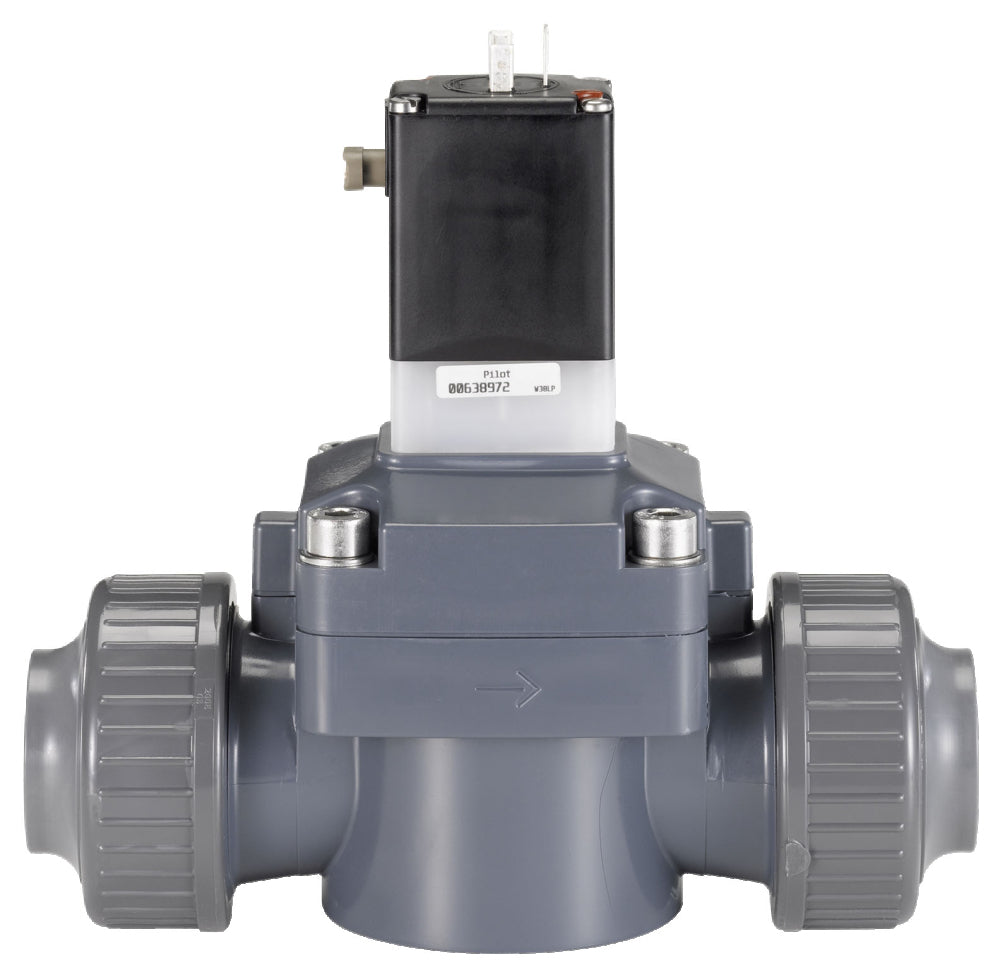 Solenoid Valve 50mm Glued Sleeves NC Plastic EPDM 0.5-6bar/7-87psi 230VAC 142 42247