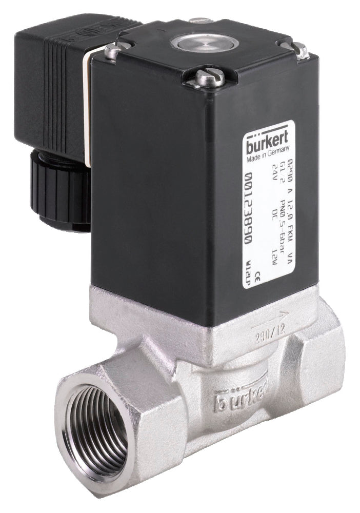 Solenoid Valve NPT 1'' NC Stainless Steel FKM 0-16bar/232psi 24VAC/DC Vacuum 290 452253