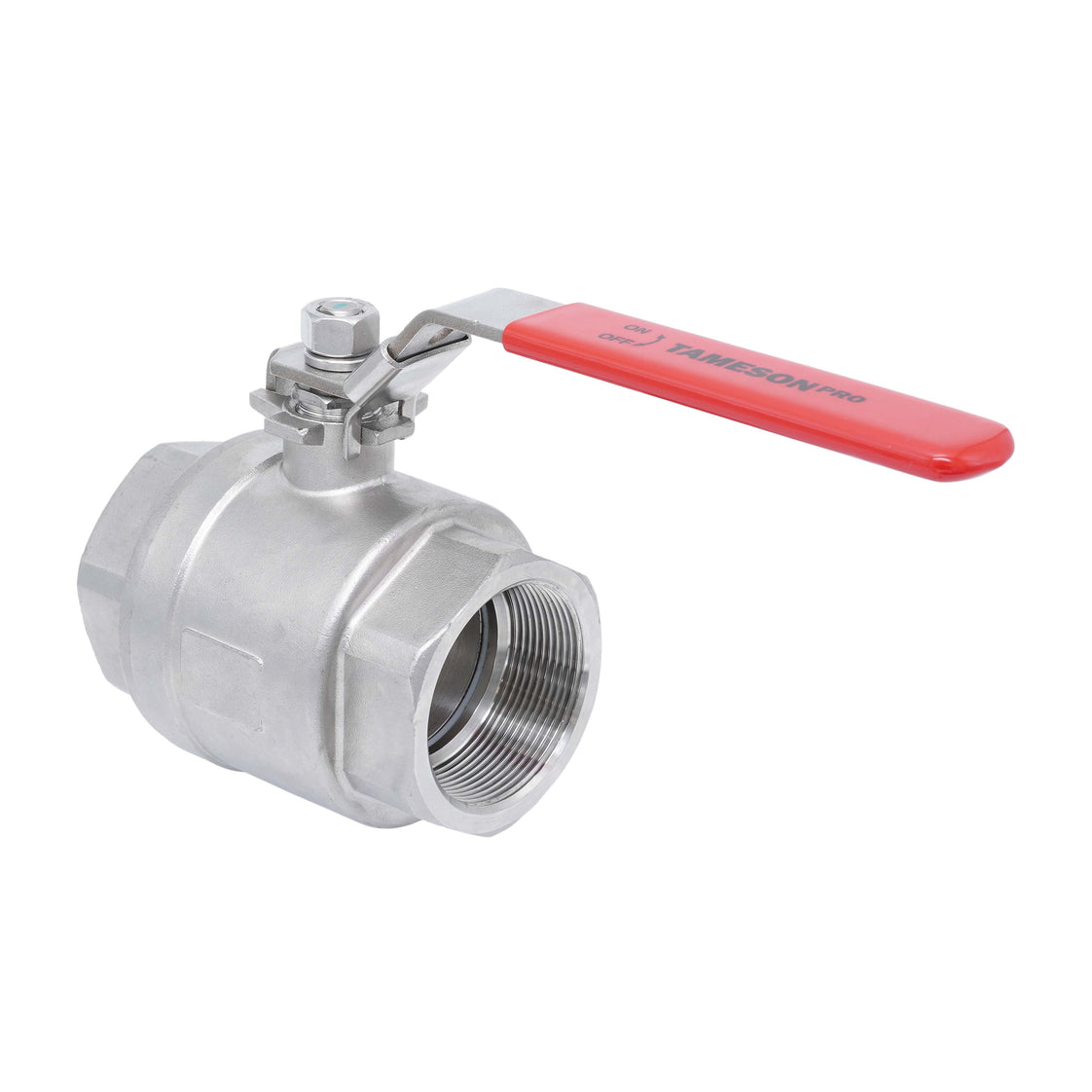 Rp 1-1/2'' F/F 2-Piece 2-Way Stainless Steel Ball Valve 69 bar RTFE - TamesonPRO 1111-112