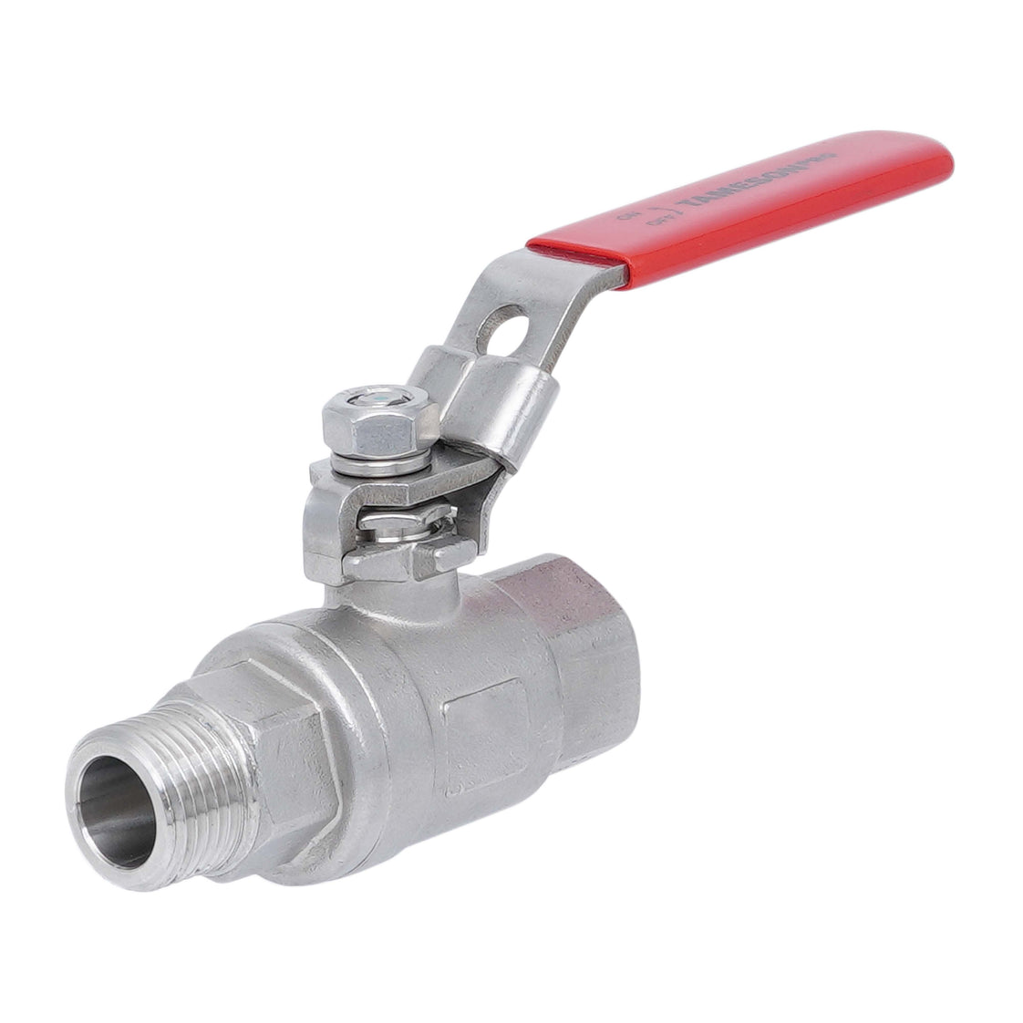 R/Rp 1-1/2'' 2-Piece 2-Way Stainless Steel Ball Valve 69 bar RTFE - TamesonPRO 1112-112