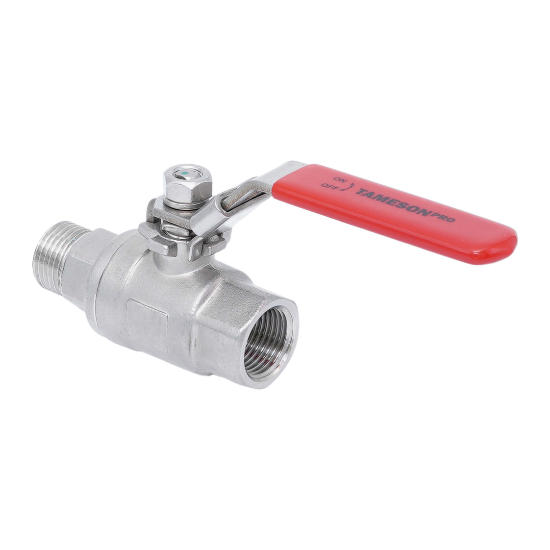 R/Rp 1-1/2'' 2-Piece 2-Way Stainless Steel Ball Valve 69 bar RTFE - TamesonPRO 1112-112