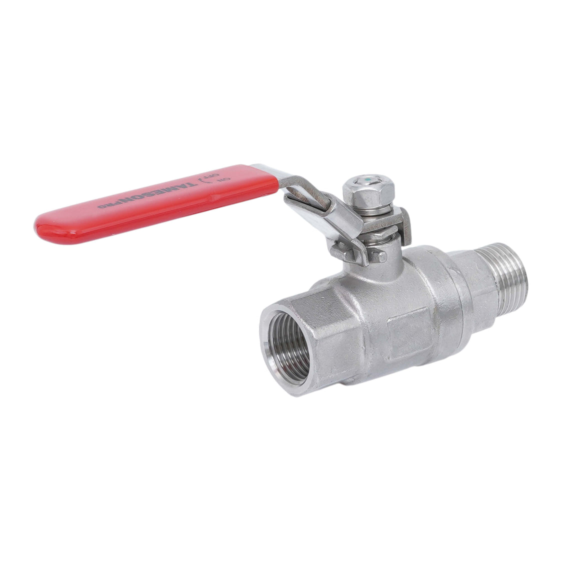 R/Rp 1-1/2'' 2-Piece 2-Way Stainless Steel Ball Valve 69 bar RTFE - TamesonPRO 1112-112