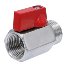 G 3/8'' M/F 2-Way Stainless Steel Mini Ball Valve 69 bar PTFE - TamesonPRO 1113-038-MF
