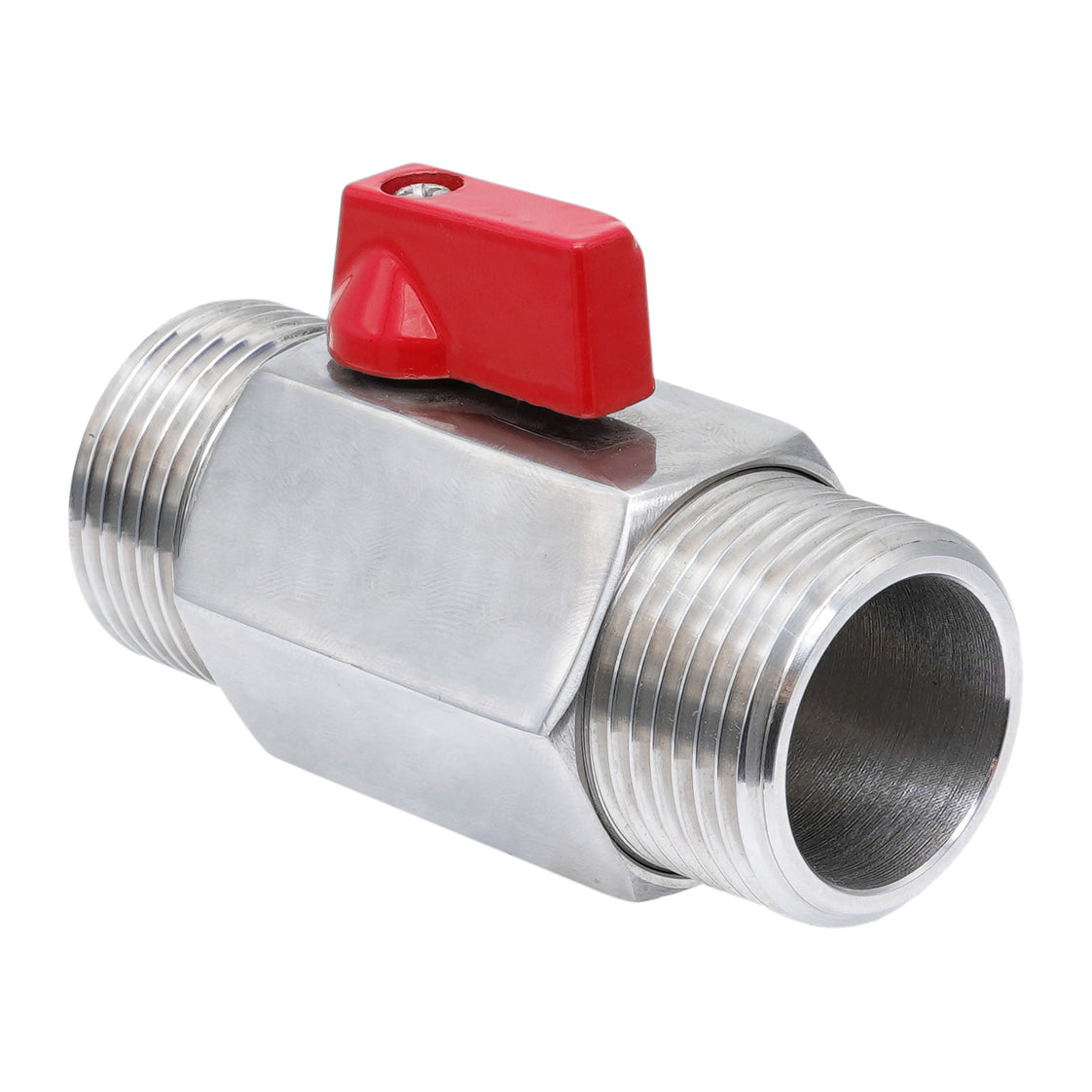 G 1/2'' M/M 2-Way Stainless Steel Mini Ball Valve 69 bar PTFE - TamesonPRO 1113-012-M