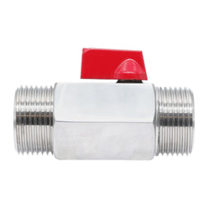 G 1/2'' M/M 2-Way Stainless Steel Mini Ball Valve 69 bar PTFE - TamesonPRO 1113-012-M